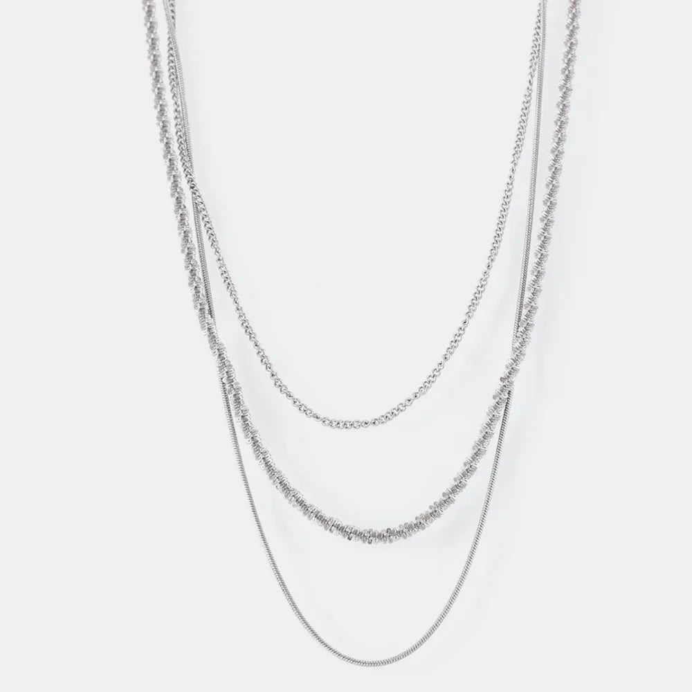 Cuban titanium steel necklace, layered stacking
