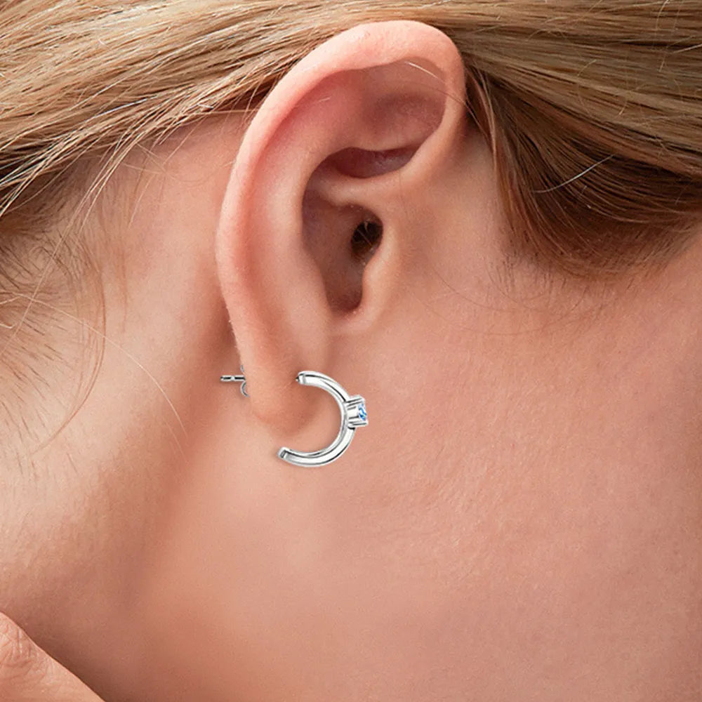 Moissanite Earrings Dainty Sterling Silver Jewelry for Women