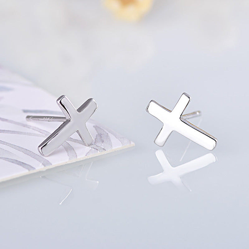 Women's Fashion Cross Smooth Earrings