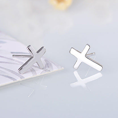 Women's Fashion Cross Smooth Earrings