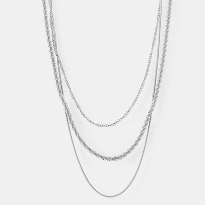 Cuban titanium steel necklace, layered stacking