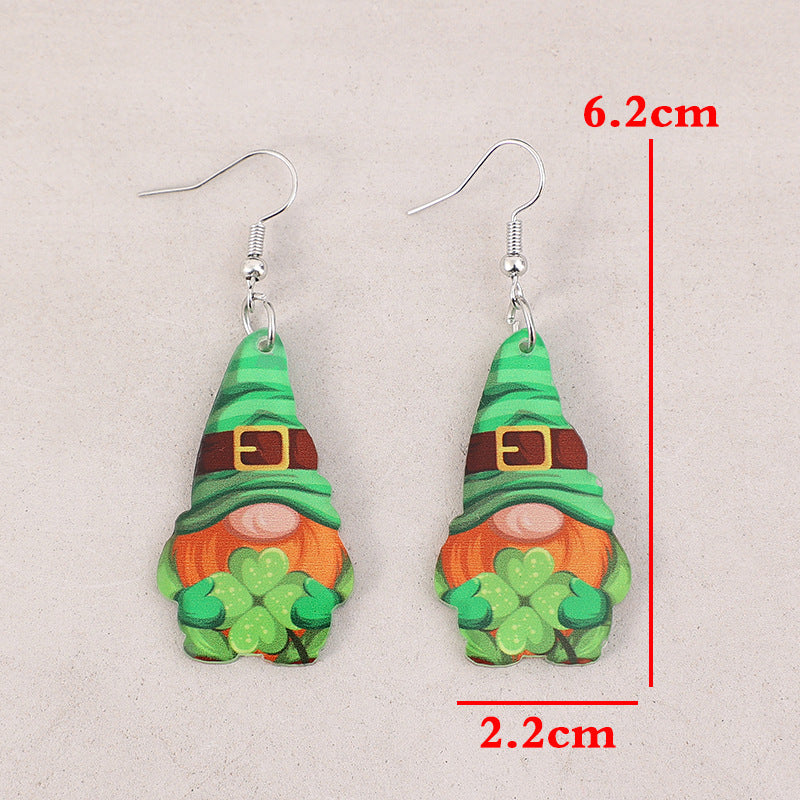 Wood and Alloy Drop Earrings, Retro Pendant Earrings