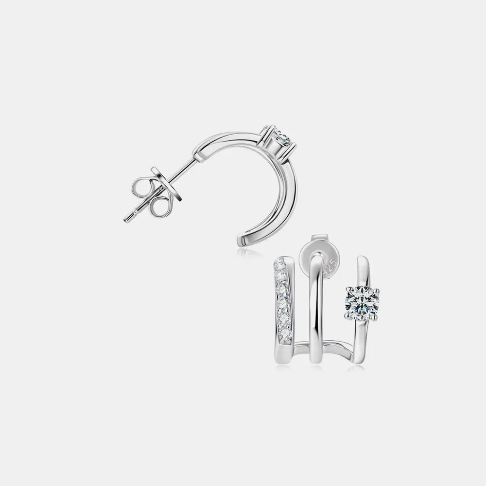 Moissanite Earrings Dainty Sterling Silver Jewelry for Women
