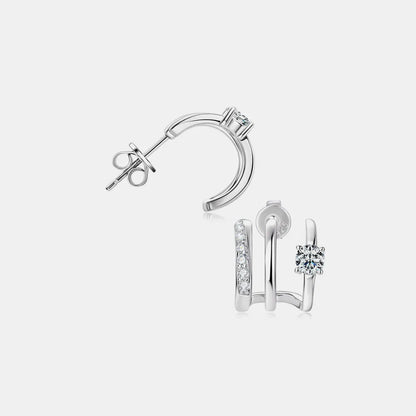 Moissanite Earrings Dainty Sterling Silver Jewelry for Women
