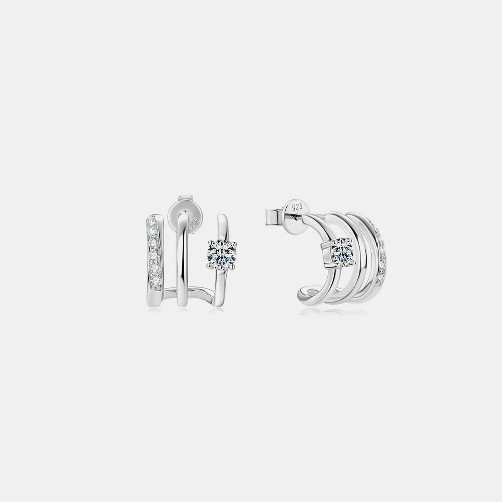 Moissanite Earrings Dainty Sterling Silver Jewelry for Women