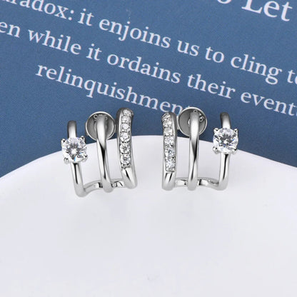Moissanite Earrings Dainty Sterling Silver Jewelry for Women