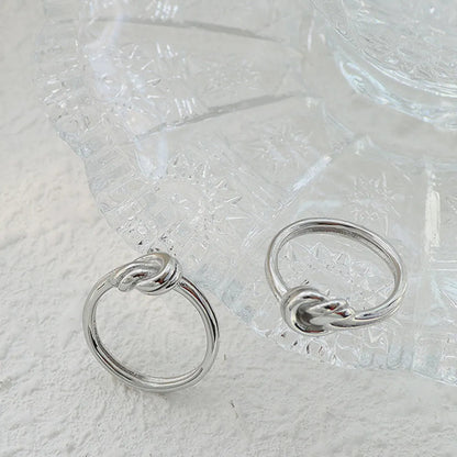 Waterproof Titanium Steel Heart Knot Ring, Durable for Daily Wear