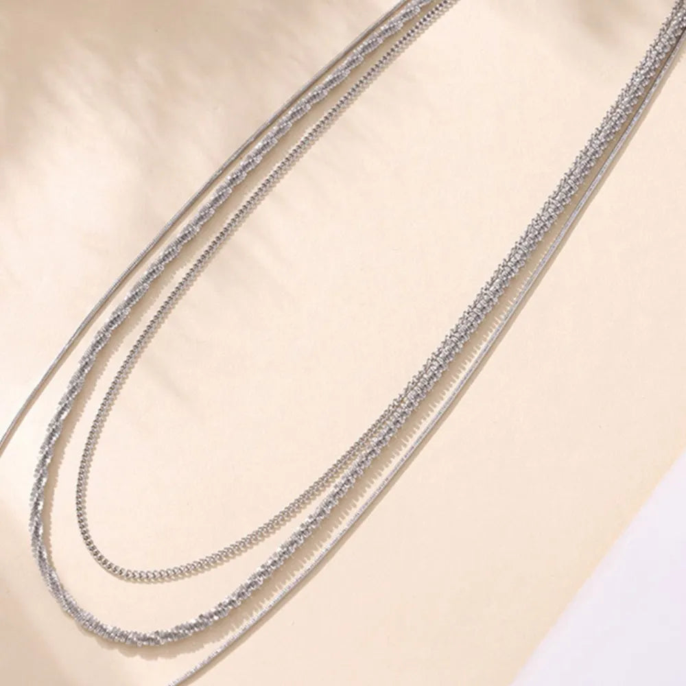 Cuban titanium steel necklace, layered stacking
