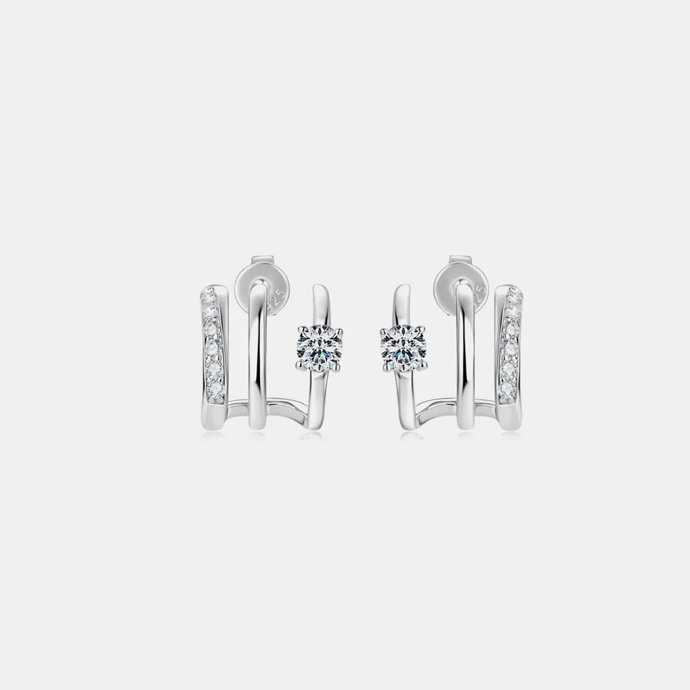 Moissanite Earrings Dainty Sterling Silver Jewelry for Women