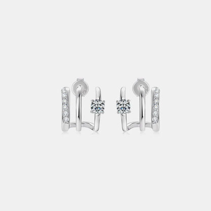 Moissanite Earrings Dainty Sterling Silver Jewelry for Women