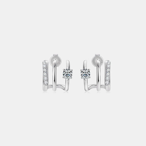 Moissanite Earrings Dainty Sterling Silver Jewelry for Women