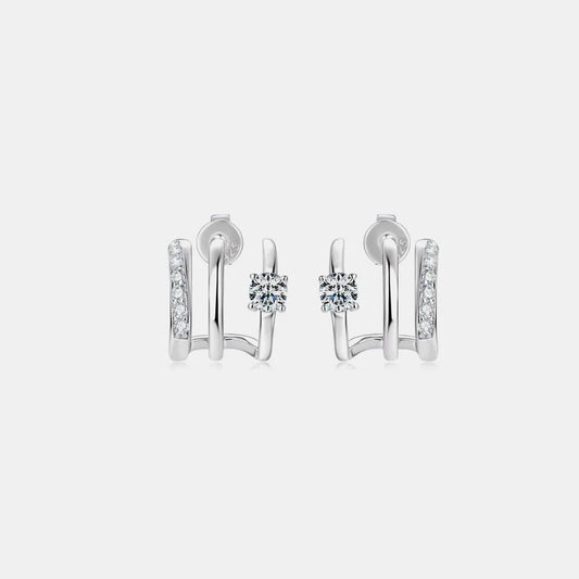Moissanite Earrings Dainty Sterling Silver Jewelry for Women