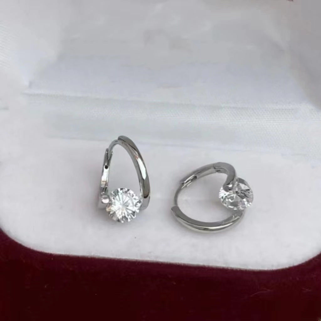 Geometric Micro-Set Zircon Ear Cuffs with Unique Design Sensibility
